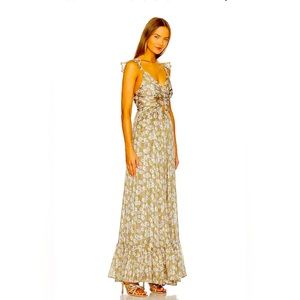 Sabina Musayev Silvia Gown in Lime Print (Small) BRAND NEW WITH TAGS
